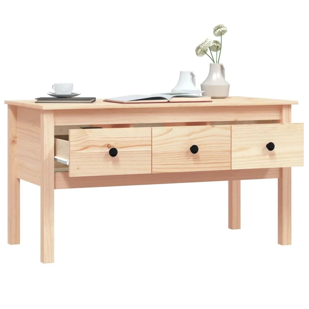 vidaXL VidaXL Coffee Table 102x49x55 cm Solid Pine Wood with Storage Drawers for Living Room - Coffee Table