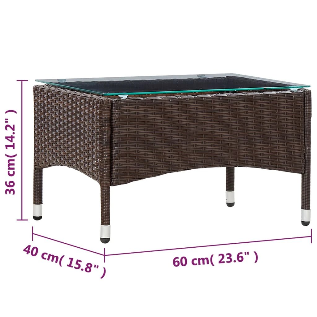 VidaXL Coffee Table 60x40x36 PE Rattan Outdoor by vidaXL