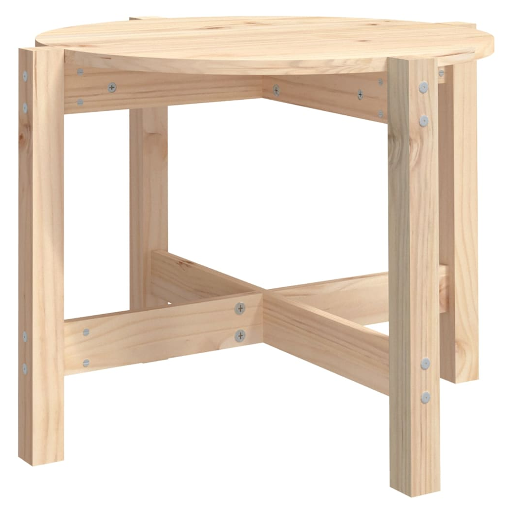 vidaXL VidaXL Coffee Table Diameter 62.5 cm by 45 cm Solid Pine Wood Rustic Living Room Decor - Coffee Table