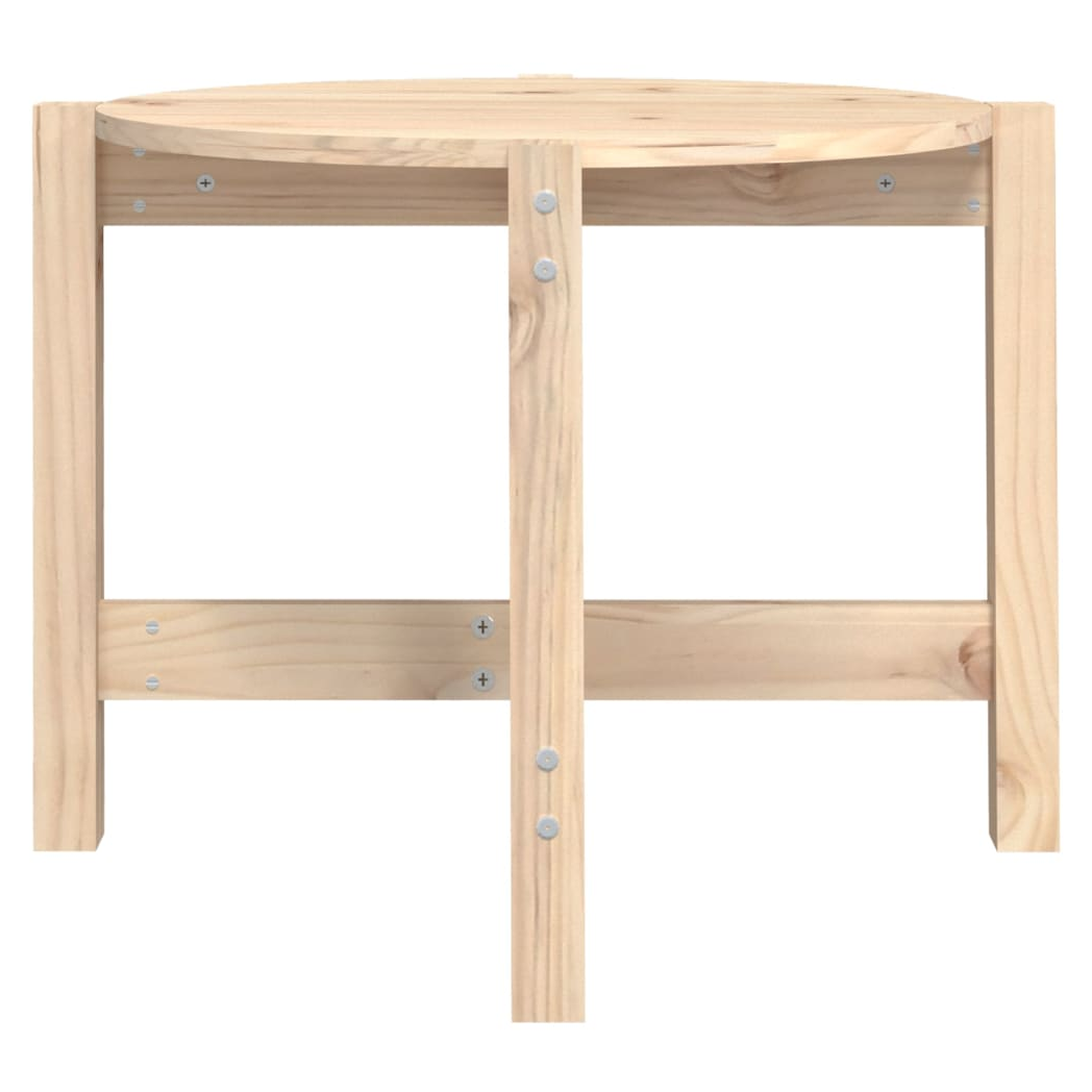 vidaXL VidaXL Coffee Table Diameter 62.5 cm by 45 cm Solid Pine Wood Rustic Living Room Decor - Coffee Table