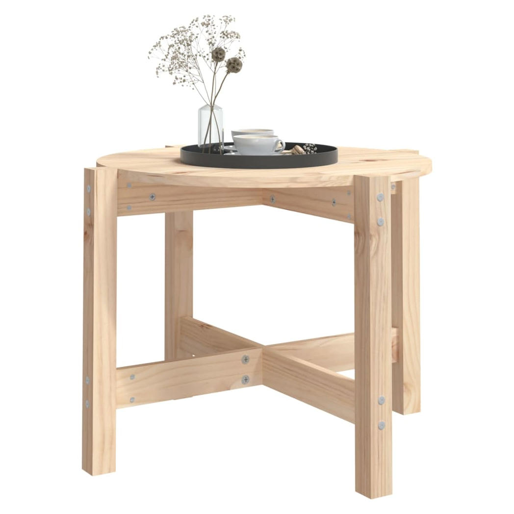 vidaXL VidaXL Coffee Table Diameter 62.5 cm by 45 cm Solid Pine Wood Rustic Living Room Decor - Coffee Table