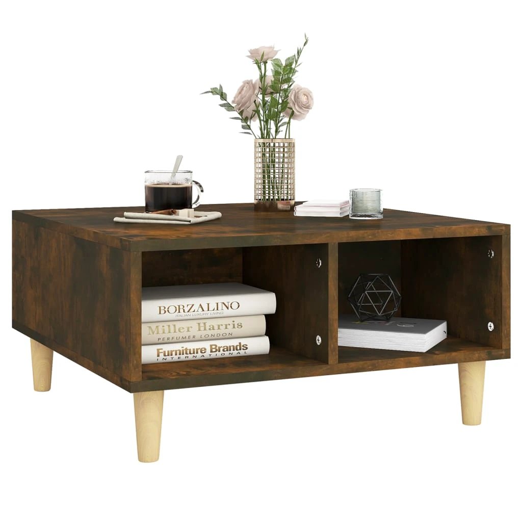 vidaXL VidaXL Coffee Table 60x60x30 cm Smoked Oak Living Room - Coffee Table