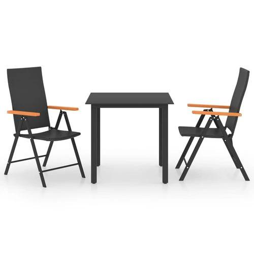 vidaXL vidaXL 3 Piece Garden Dining Set with Weather-Resistant PE Rattan and Stylish WPC Armrests for Outdoor Entertaining - Garden Set