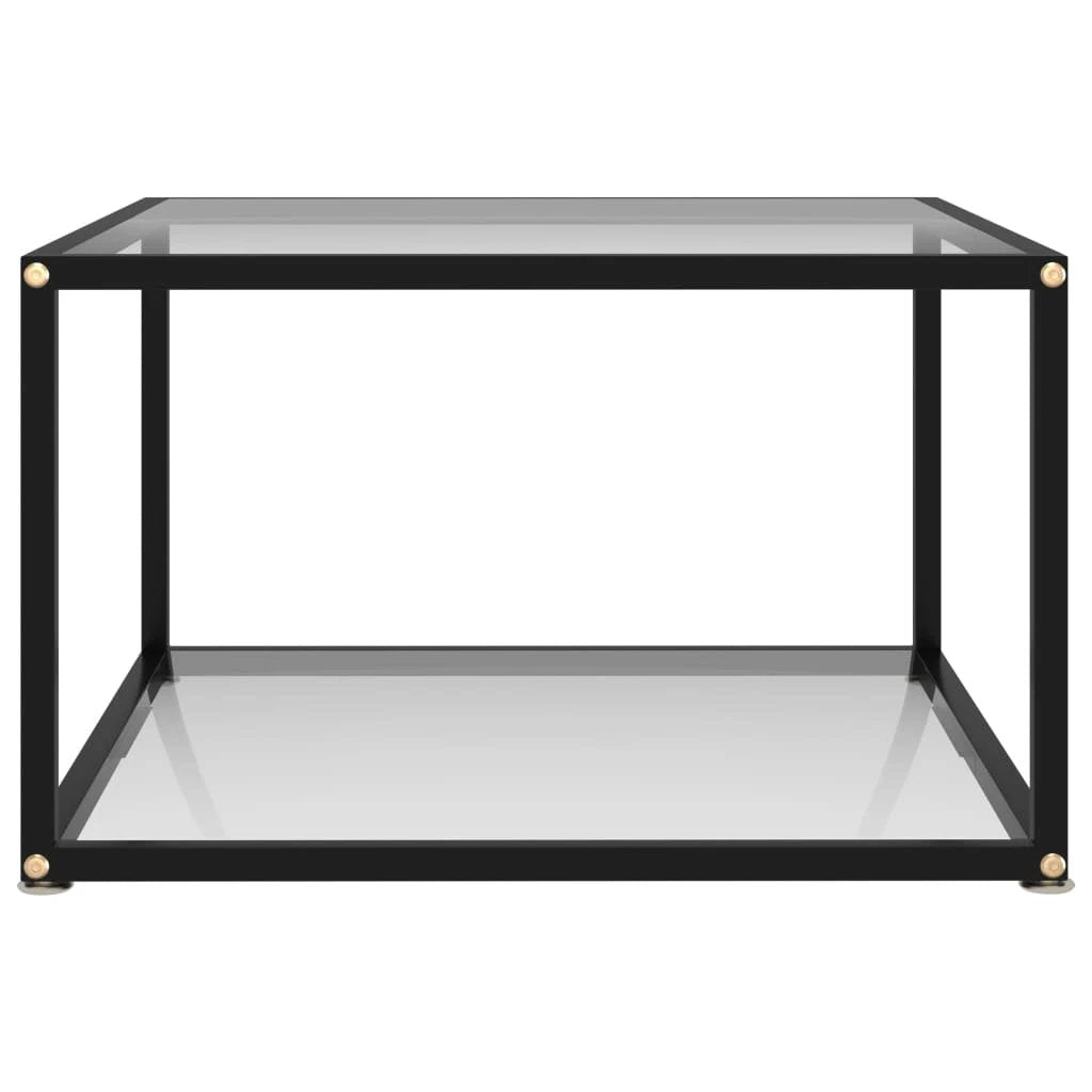 vidaXL VidaXL Coffee Table 60x60x35 cm Tempered Glass Two Layer Design With Powder Coated Steel Frame For Living Room - Coffee Table