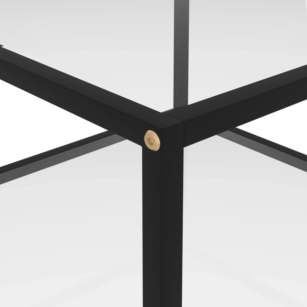 vidaXL VidaXL Coffee Table 60x60x35 cm Tempered Glass Two Layer Design With Powder Coated Steel Frame For Living Room - Coffee Table