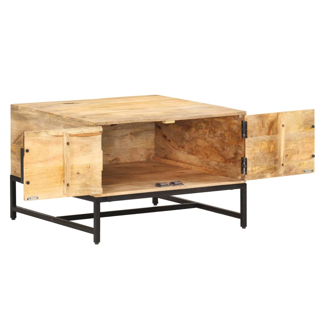 VidaXL Coffee Table 67x67x45 cm Solid Mango Wood Rustic Finish for Living Room Decor by vidaXL