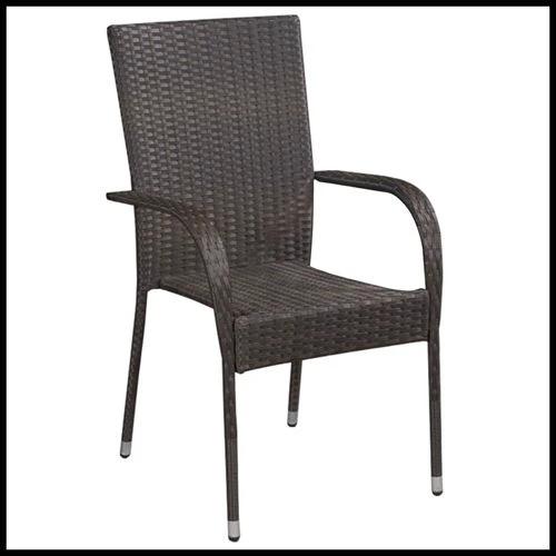 vidaXL 5 Piece Garden Dining Set with Solid Acacia Wood Table and Weather-Resistant Rattan Chairs for Outdoor Entertaining by vidaXL