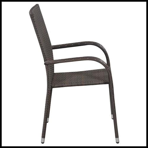 vidaXL 5 Piece Garden Dining Set with Solid Acacia Wood Table and Weather-Resistant Rattan Chairs for Outdoor Entertaining by vidaXL