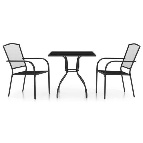 vidaXL 3 Piece Garden Dining Set Anthracite Steel with Durable Powder Coating for Outdoor Entertaining by vidaXL