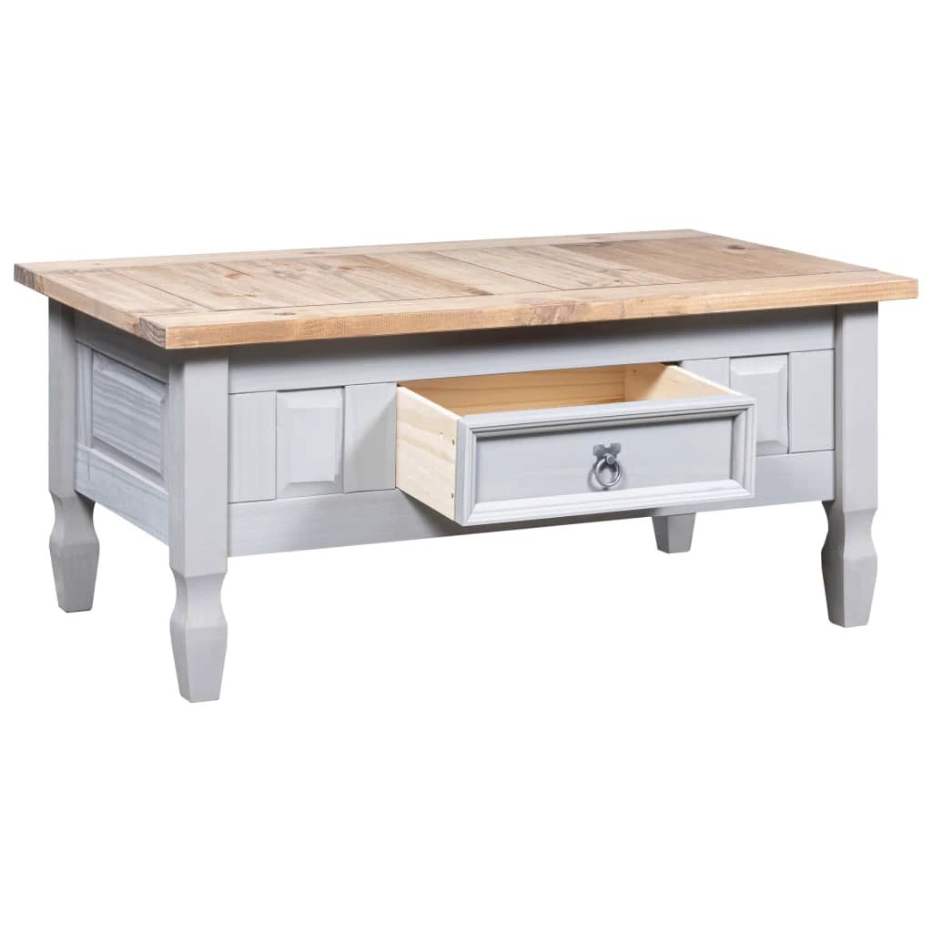 vidaXL VidaXL Coffee Table 100x55x44 cm Grey Corona Range Rustic Pine For Living Room Decor - Coffee Table