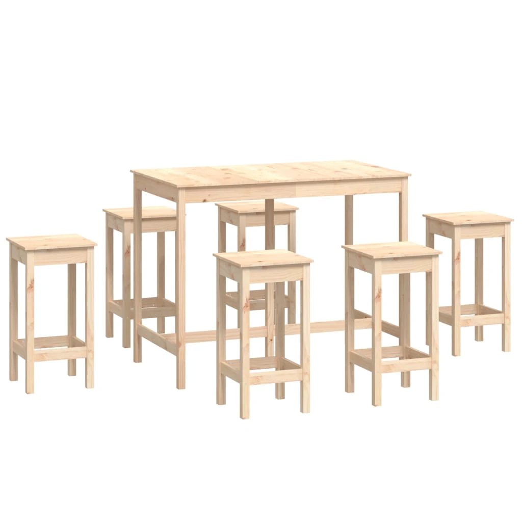 vidaXL 7 Piece Bar Set Solid Wood Pine by vidaXL