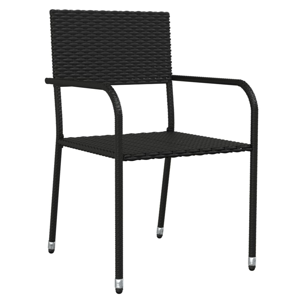 VidaXL Garden Dining Set 5pc Black PolyRattan by vidaXL