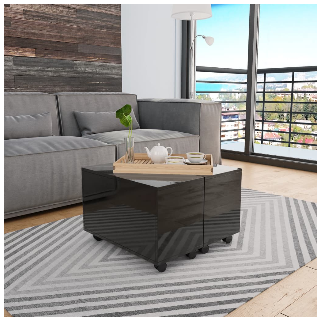 vidaXL Coffee Table 60x60x35 cm High Gloss Engineered Wood Surface for Living Room by vidaXL