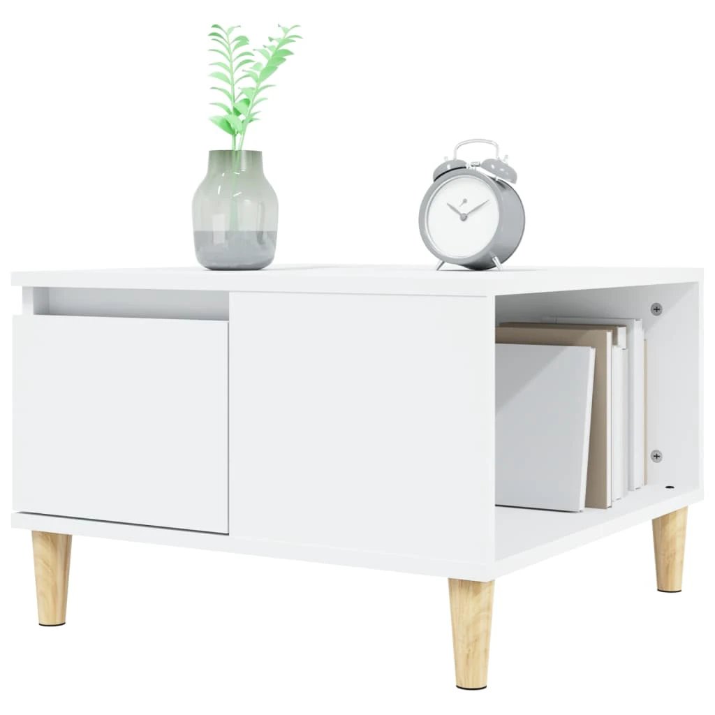 VidaXL Coffee Table 55x55x36.5 cm Engineered Wood Moisture-Resistant White Finish For Living Room Decor by vidaXL