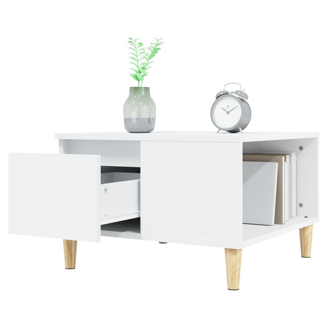 VidaXL Coffee Table 55x55x36.5 cm Engineered Wood Moisture-Resistant White Finish For Living Room Decor by vidaXL