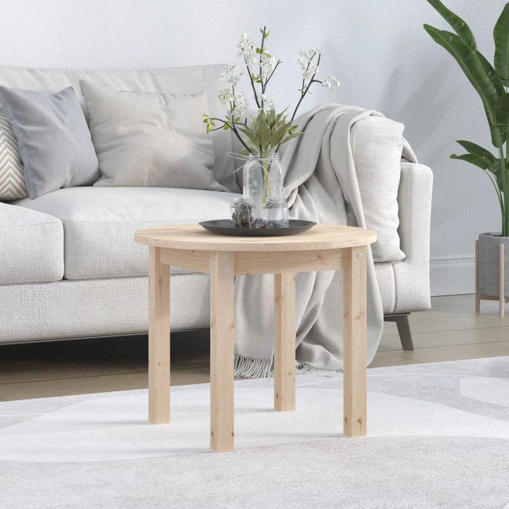 VidaXL Coffee Table 55x45 cm Solid Pine Wood Natural Finish For Living Room Decor by vidaXL