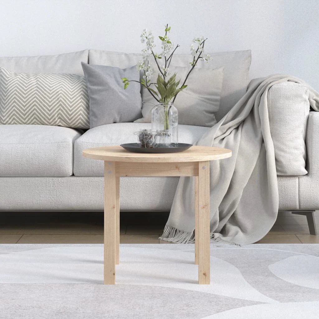 VidaXL Coffee Table 55x45 cm Solid Pine Wood Natural Finish For Living Room Decor by vidaXL