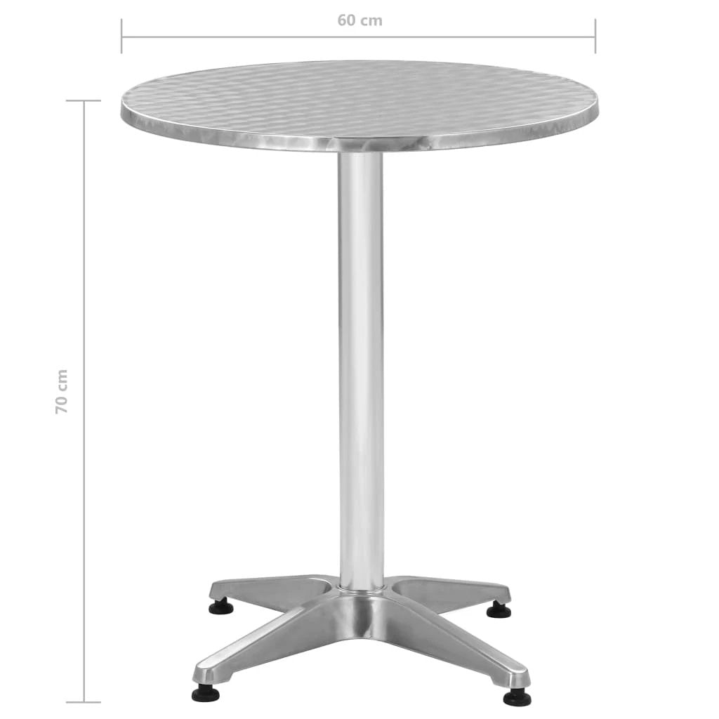 vidaXL Garden Table Silver 60x70 cm Aluminium by vidaXL