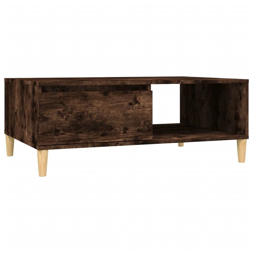 vidaXL Coffee Table 90x60x35 cm Smoked Oak Engineered Wood With Storage Shelf For Living Room by vidaXL