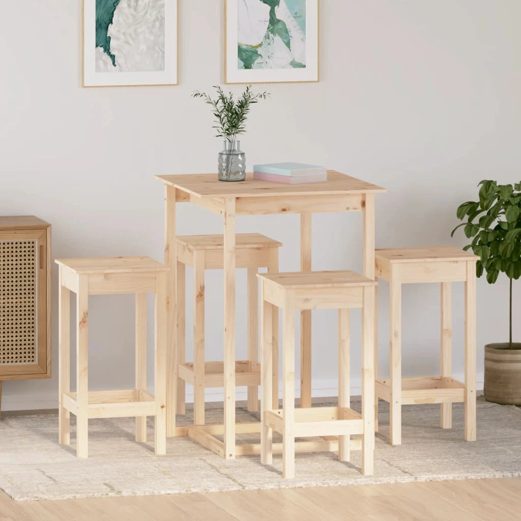 vidaXL 5 Piece Bar Set Solid Wood Pine by vidaXL