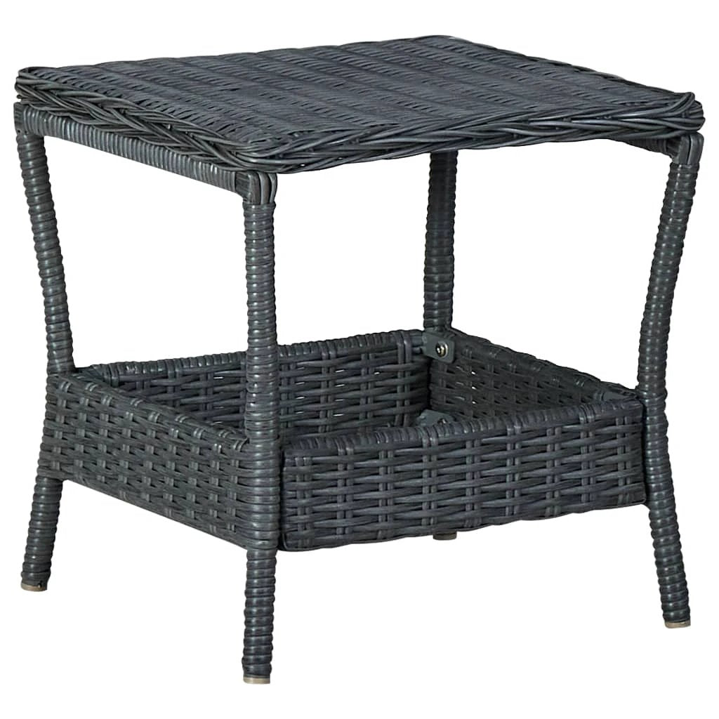 vidaXL Garden Table Dark Grey 45x45x46.5 cm Poly Rattan by vidaXL