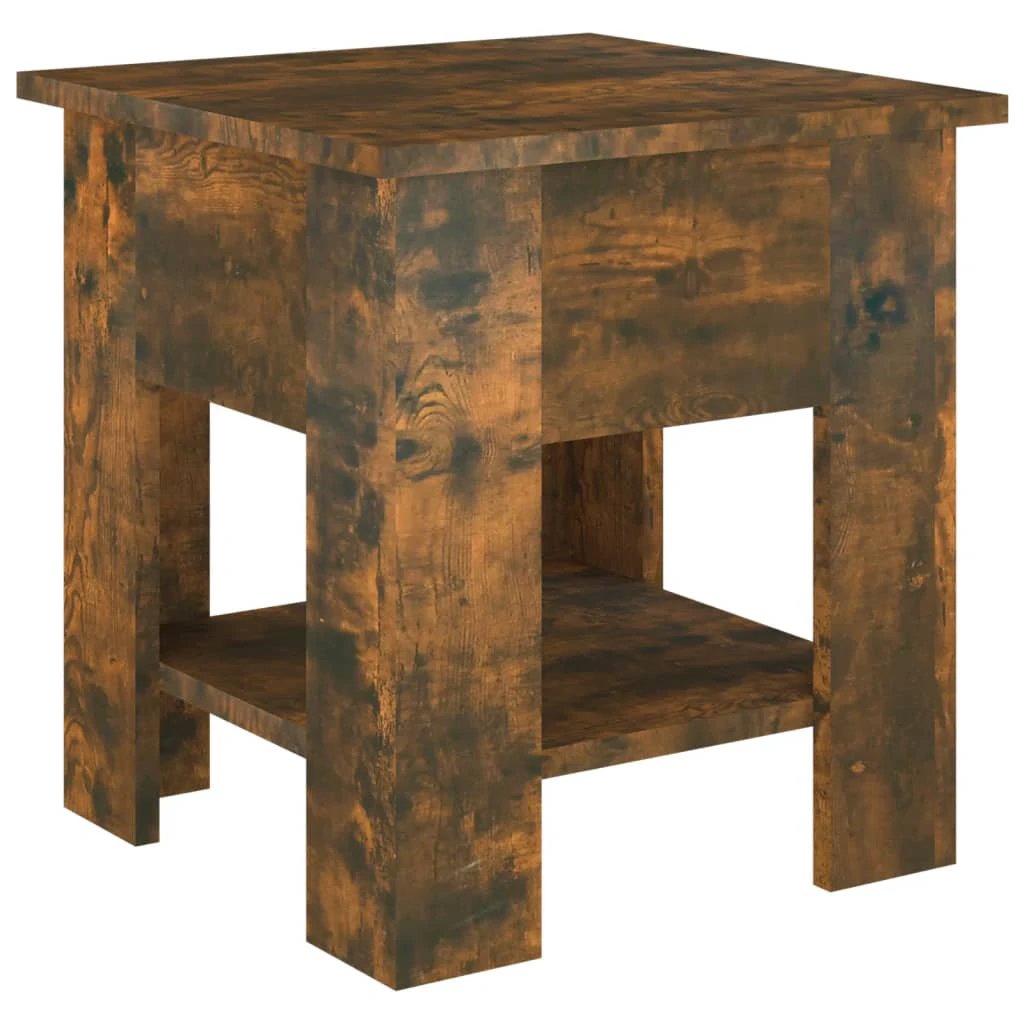 VidaXL Coffee Table 40x40x42 Cm Smoked Oak With Storage Shelf For Living Room Decor by vidaXL