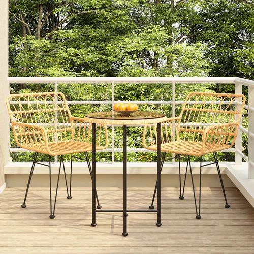 vidaXL vidaXL 3 Piece Garden Dining Set with Weather Resistant Poly Rattan for Outdoor Entertaining - Garden Set