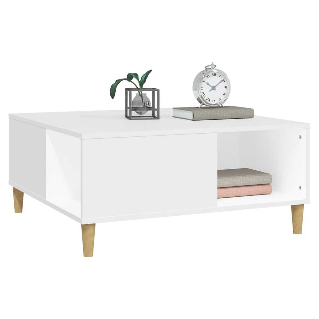 vidaXL VidaXL Coffee Table 80x80x36.5 cm Engineered Wood Moisture-Resistant With Open Storage For Living Room - Coffee Table