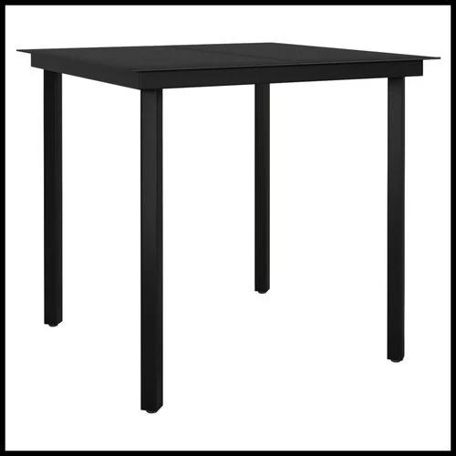 vidaXL 3 Piece Garden Dining Set Oak with Sturdy Steel Frame and Easy Clean Glass Top for Outdoor Entertaining by vidaXL