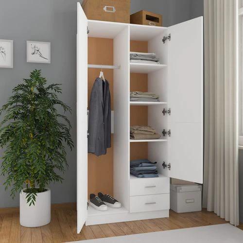 vidaXL Wardrobe White 80x52x180 cm Engineered Wood - Uncategorized Wardrobe