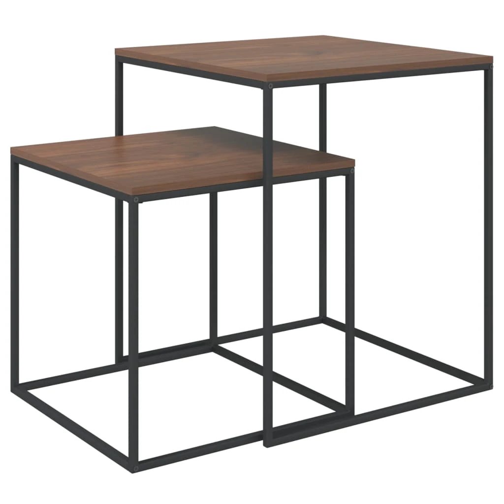 VidaXL Coffee Table Set Two Sizes Engineered Wood Metal Living Room by vidaXL