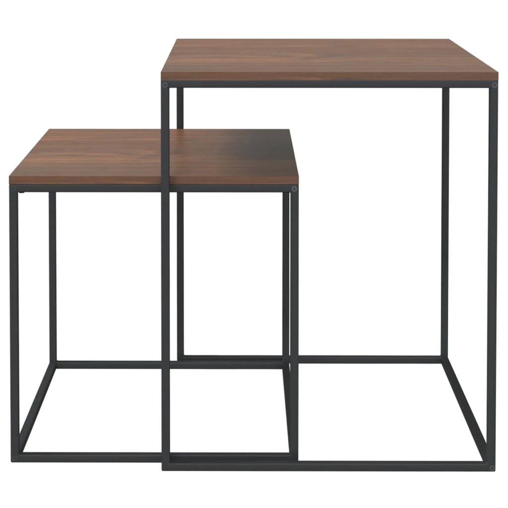 VidaXL Coffee Table Set Two Sizes Engineered Wood Metal Living Room by vidaXL