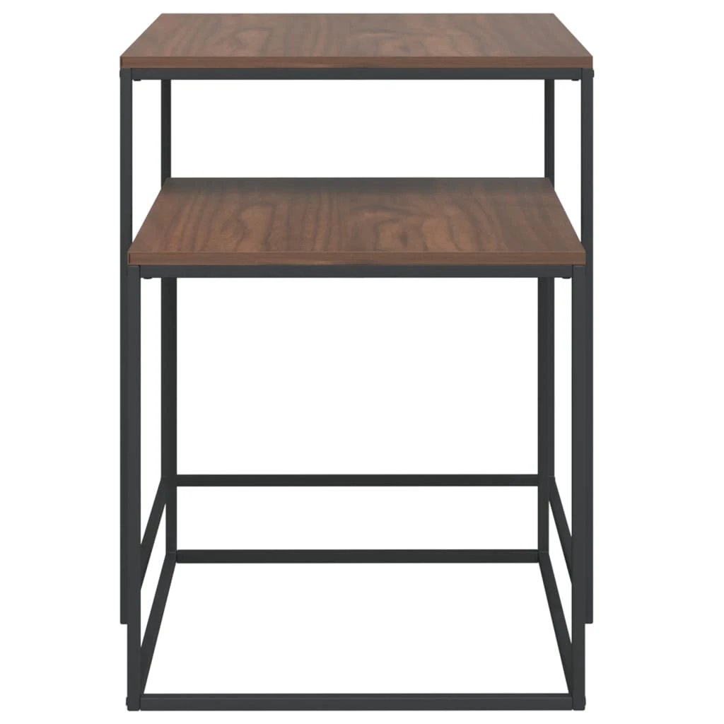VidaXL Coffee Table Set Two Sizes Engineered Wood Metal Living Room by vidaXL