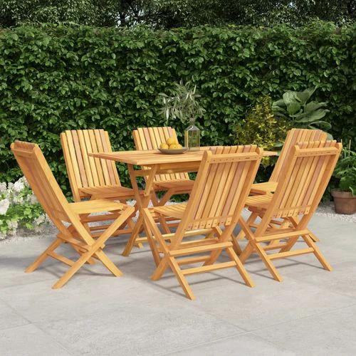 vidaXL vidaXL 5 Piece Garden Dining Set 120x70x75 cm Solid Teak Wood Foldable Outdoor Furniture for Family Meals and Entertaining - Garden Set