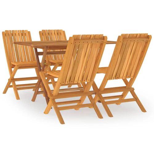 vidaXL vidaXL 5 Piece Garden Dining Set 120x70x75 cm Solid Teak Wood Foldable Outdoor Furniture for Family Meals and Entertaining - Garden Set