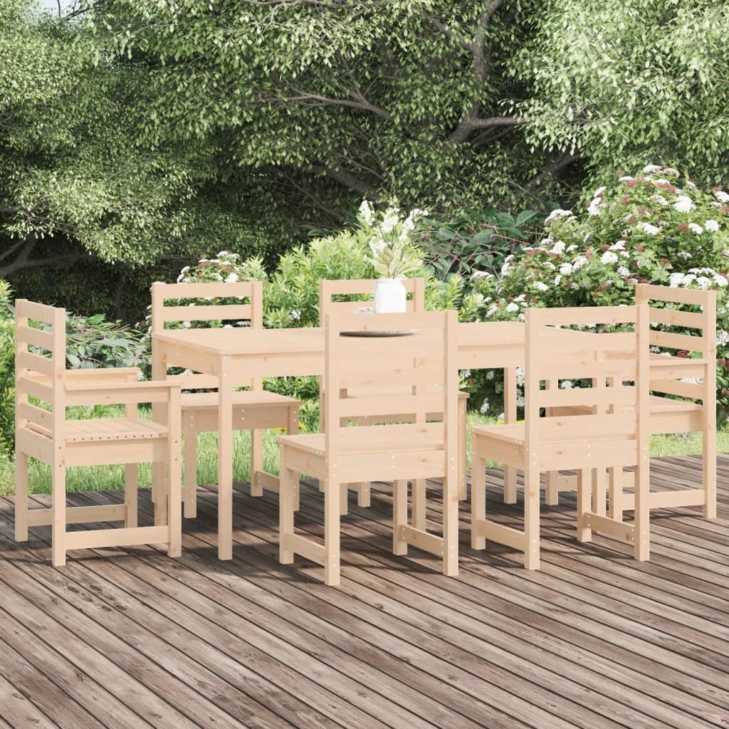 vidaXL VidaXL Garden Dining Set 7pc Solid Pine Outdoor - Garden Set