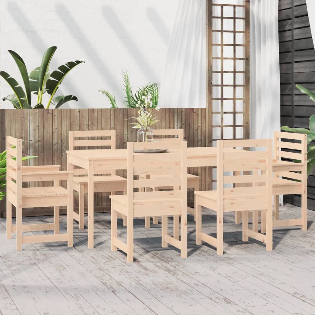 vidaXL VidaXL Garden Dining Set 7pc Solid Pine Outdoor - Garden Set