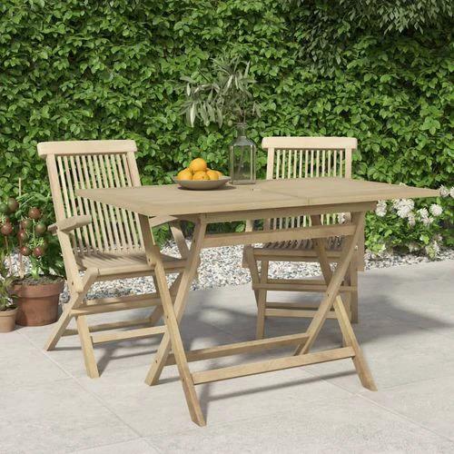 vidaXL Folding Garden Table 120x70x75 cm Solid Teak Wood by vidaXL