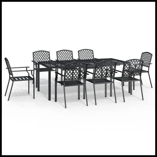 vidaXL vidaXL 3 Piece Garden Dining Set with Anthracite Steel Construction and Elegant Design for Outdoor Entertaining - Garden Set