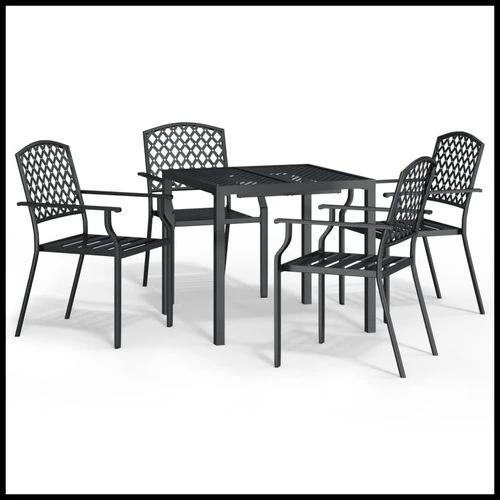 vidaXL 3 Piece Garden Dining Set with Anthracite Steel Construction and Elegant Design for Outdoor Entertaining by vidaXL