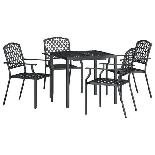 vidaXL 3 Piece Garden Dining Set with Anthracite Steel Construction and Elegant Design for Outdoor Entertaining by vidaXL