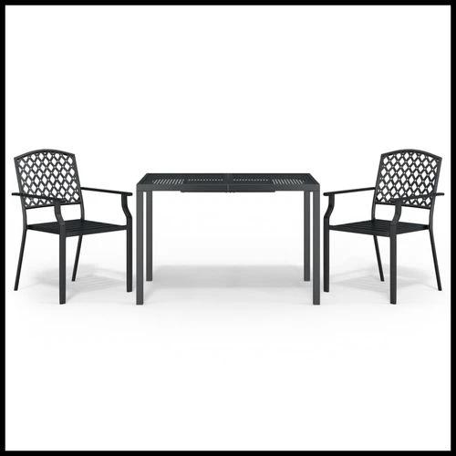 vidaXL vidaXL 3 Piece Garden Dining Set with Anthracite Steel Construction and Elegant Design for Outdoor Entertaining - Garden Set