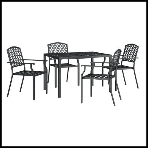 vidaXL vidaXL 3 Piece Garden Dining Set with Anthracite Steel Construction and Elegant Design for Outdoor Entertaining - Garden Set