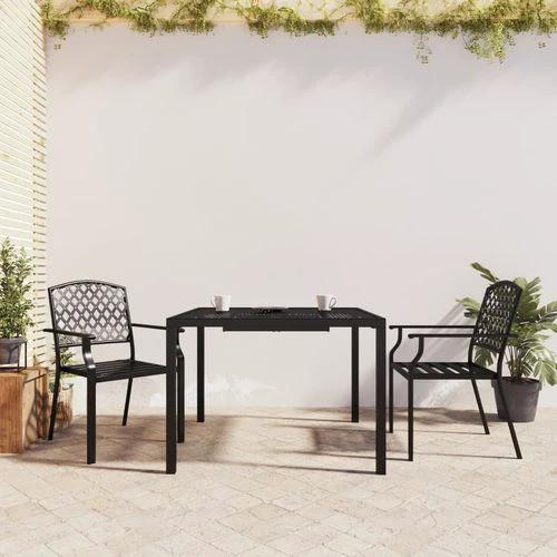vidaXL 3 Piece Garden Dining Set with Anthracite Steel Construction and Elegant Design for Outdoor Entertaining by vidaXL
