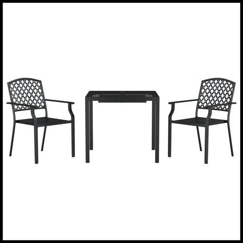 vidaXL vidaXL 3 Piece Garden Dining Set with Anthracite Steel Construction and Elegant Design for Outdoor Entertaining - Garden Set