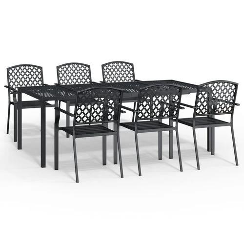 vidaXL vidaXL 3 Piece Garden Dining Set with Anthracite Steel Construction and Elegant Design for Outdoor Entertaining - Garden Set
