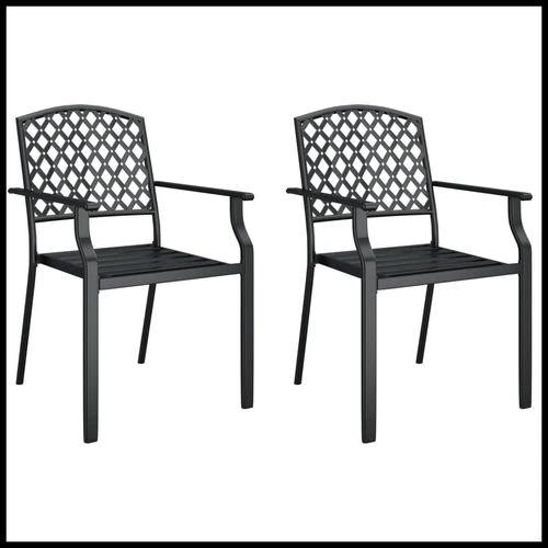 vidaXL 3 Piece Garden Dining Set with Anthracite Steel Construction and Elegant Design for Outdoor Entertaining by vidaXL