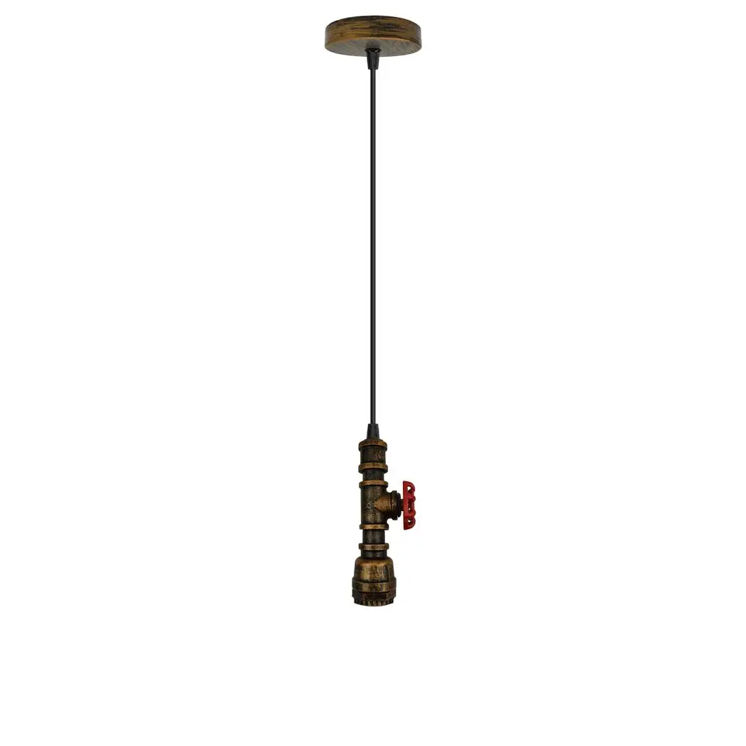 Un-branded Vintage industrial metal pendant pipe light E27 fitting 95cm adjustable cable - Pendant Lights