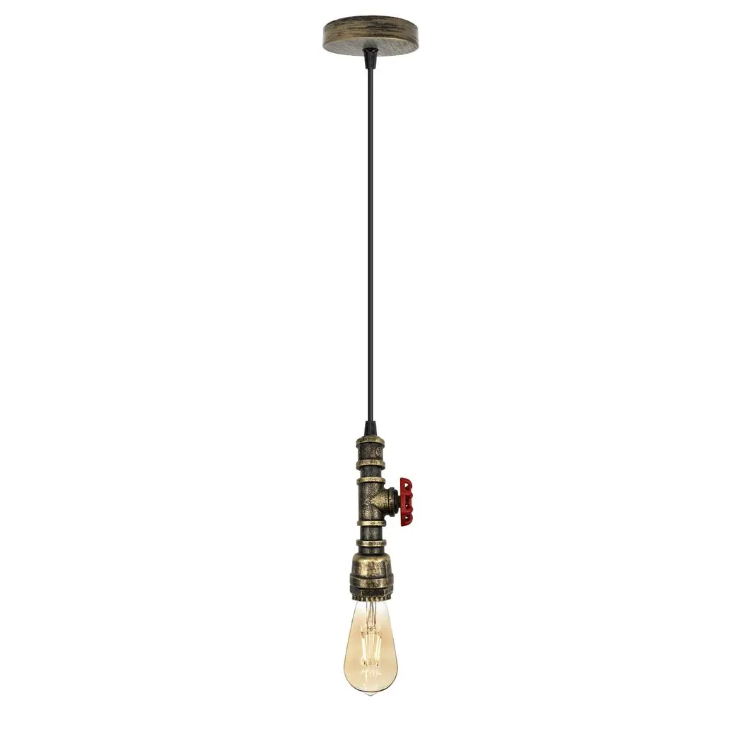 Un-branded Vintage industrial metal pendant pipe light E27 fitting 95cm adjustable cable - Pendant Lights