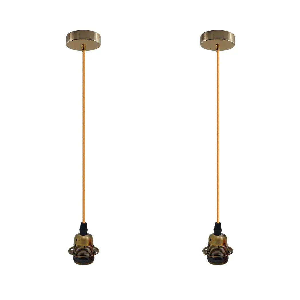 Un-branded 2 Pack Vintage Industrial Pendant Light,lampshade E27 UK Holder Fitting Set - Pendant Lights
